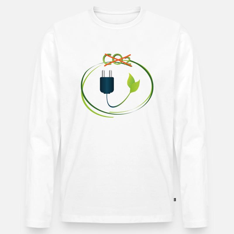 Ohne CO2 - Männer Premium Bio Langarmshirt - Weiß