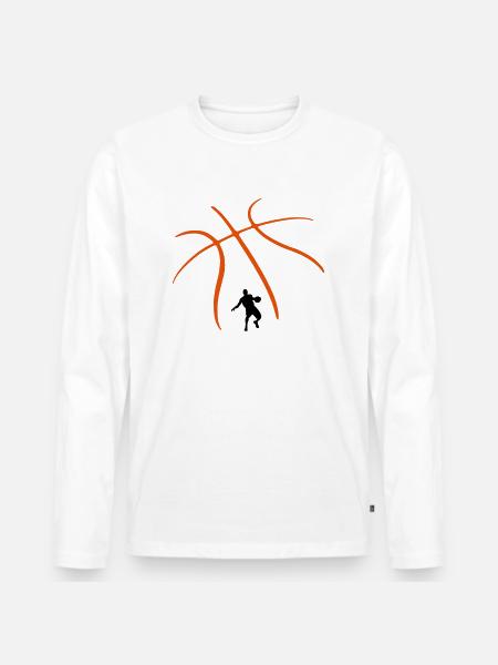 Basketball - Men's Premium Organic Long Sleeve Shirt - white