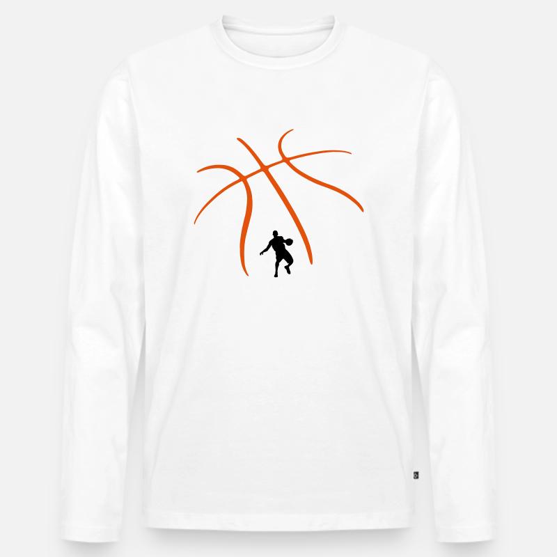 Basketball - Männer Premium Bio Langarmshirt - Weiß