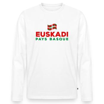 Euskadi pays basque - T-shirt manches longues Premium bio Homme - blanc - Devant - Nico (187cm)