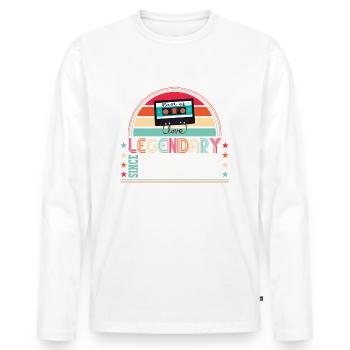 Legendary 1960 62nd Birthday Gift Men - Fun - Men's Premium Organic Long Sleeve Shirt - white - Front - Nico (187cm)