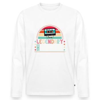 Legendary 1976 46th Birthday Gift Men - Fun - Men's Premium Organic Long Sleeve Shirt - white - Front - Nico (187cm)