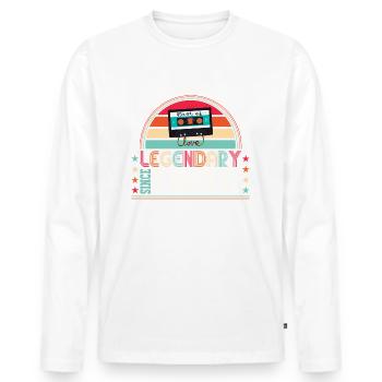 Legendary 1990 32nd Birthday Gift Men - Fun - Men's Premium Organic Long Sleeve Shirt - white - Front - Nico (187cm)