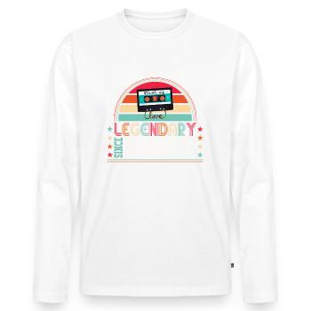 Legendary 1987 35th Birthday Gift Men - Fun - Men's Premium Organic Long Sleeve Shirt - white - Front - Nico (187cm)