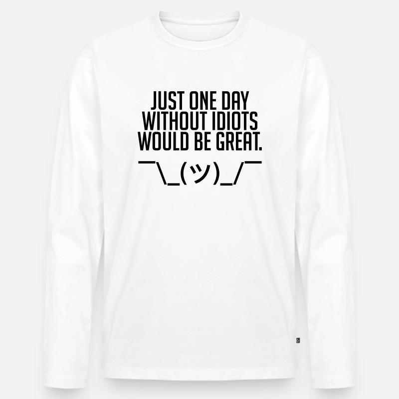 Just One Day - Männer Premium Bio Langarmshirt - Weiß