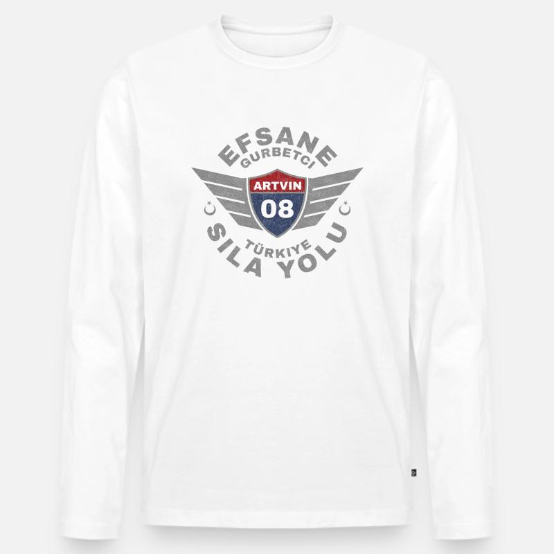 Artvin - Männer Premium Bio Langarmshirt - Weiß