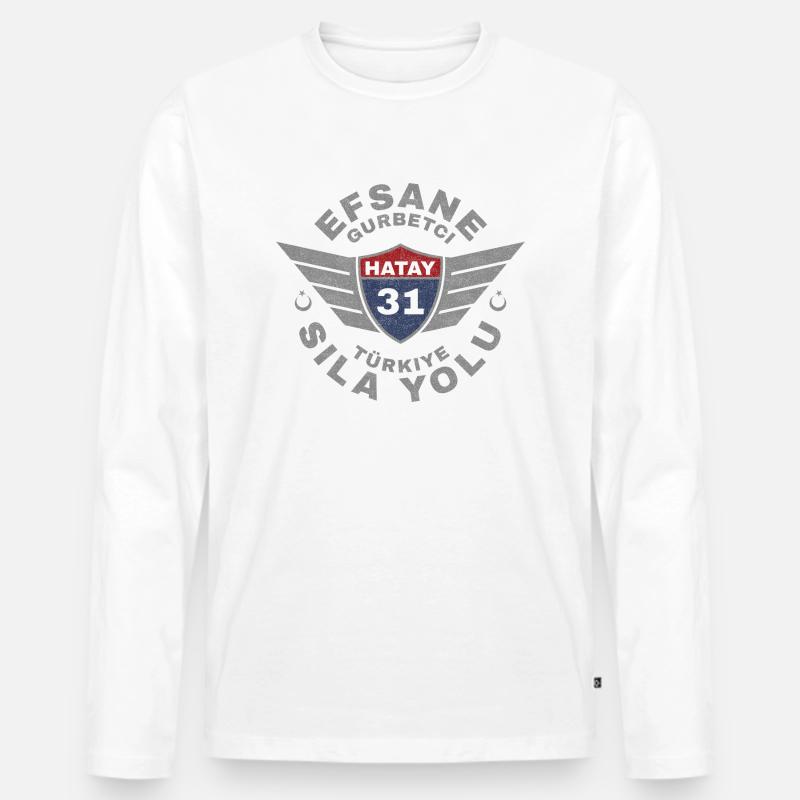 Hatay - Männer Premium Bio Langarmshirt - Weiß