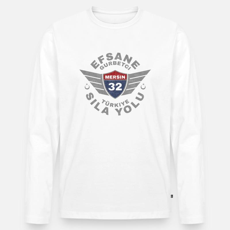 Mersin - Männer Premium Bio Langarmshirt - Weiß