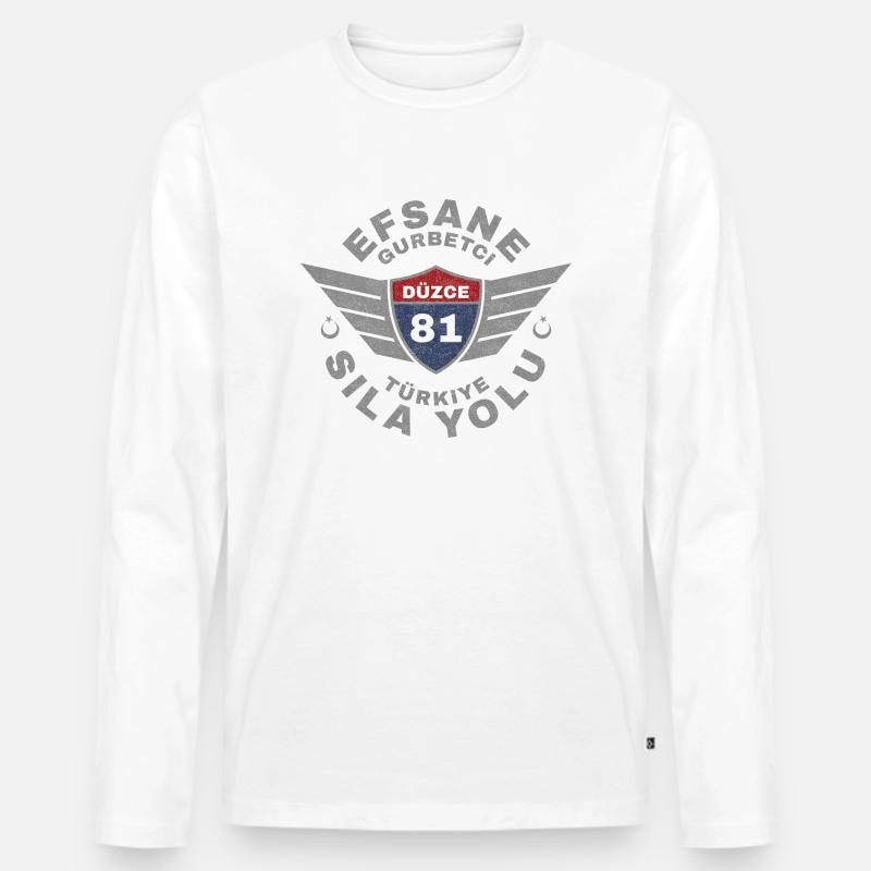 Düzce - Männer Premium Bio Langarmshirt - Weiß