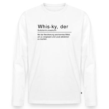 Whisky Duden Spruch Lustig Schwarz - Männer Premium Bio Langarmshirt - Weiß - Vorne - Nico (187cm)