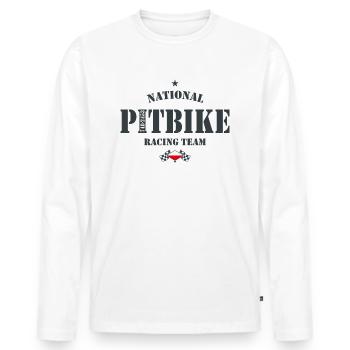 Pitbike NRT AG Polska - T-shirt manches longues Premium bio Homme - blanc - Devant - Nico (187cm)