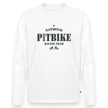 Pitbike NRT AG Italie - T-shirt manches longues Premium bio Homme - blanc - Devant - Nico (187cm)