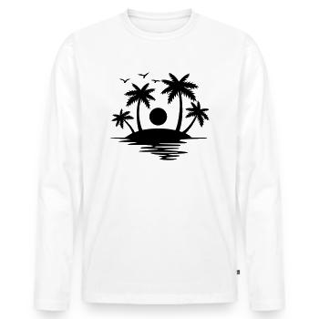 Insel Paradise - Männer Premium Bio Langarmshirt - Weiß - Vorne - Nico (187cm)
