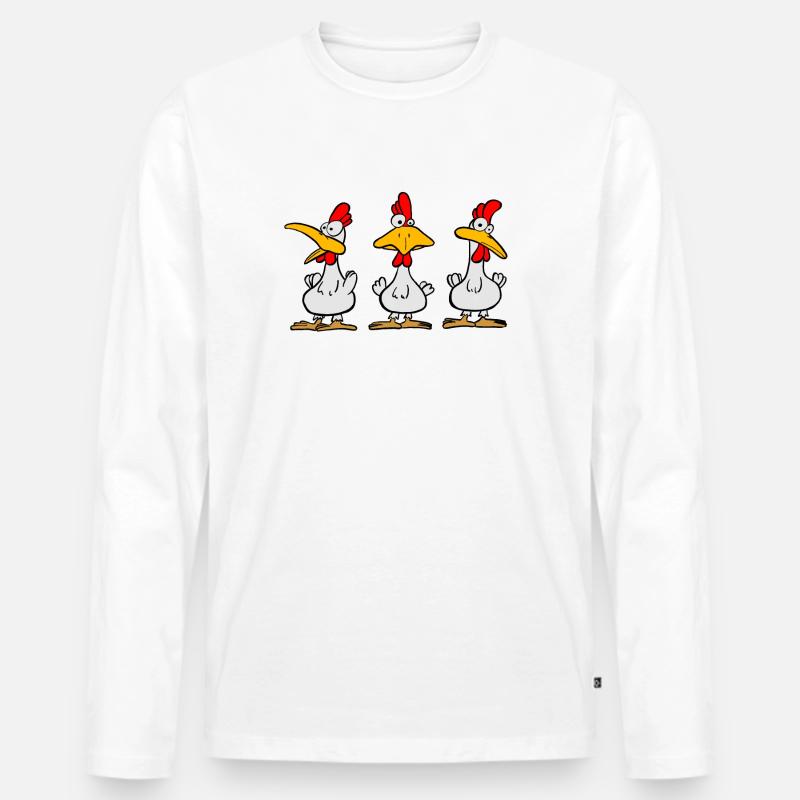 Chickeria - Männer Premium Bio Langarmshirt - Weiß