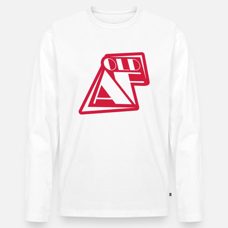 old AF Text Logo - Männer Premium Bio Langarmshirt - Weiß