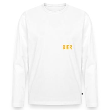 Schere Stein Bier lustig Biergarten Bierzelt - Männer Premium Bio Langarmshirt - Weiß - Vorne - Nico (187cm)