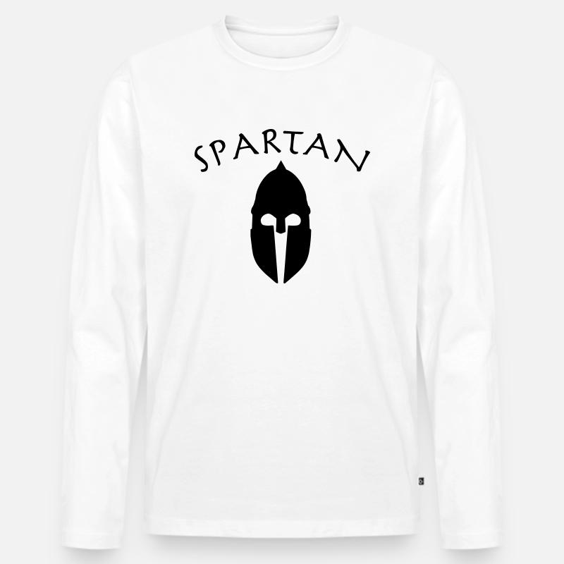 Spartanisch - Männer Premium Bio Langarmshirt - Weiß