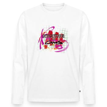 Structure Vs Chaos - Men's Premium Organic Long Sleeve Shirt - white - Front - Nico (187cm)