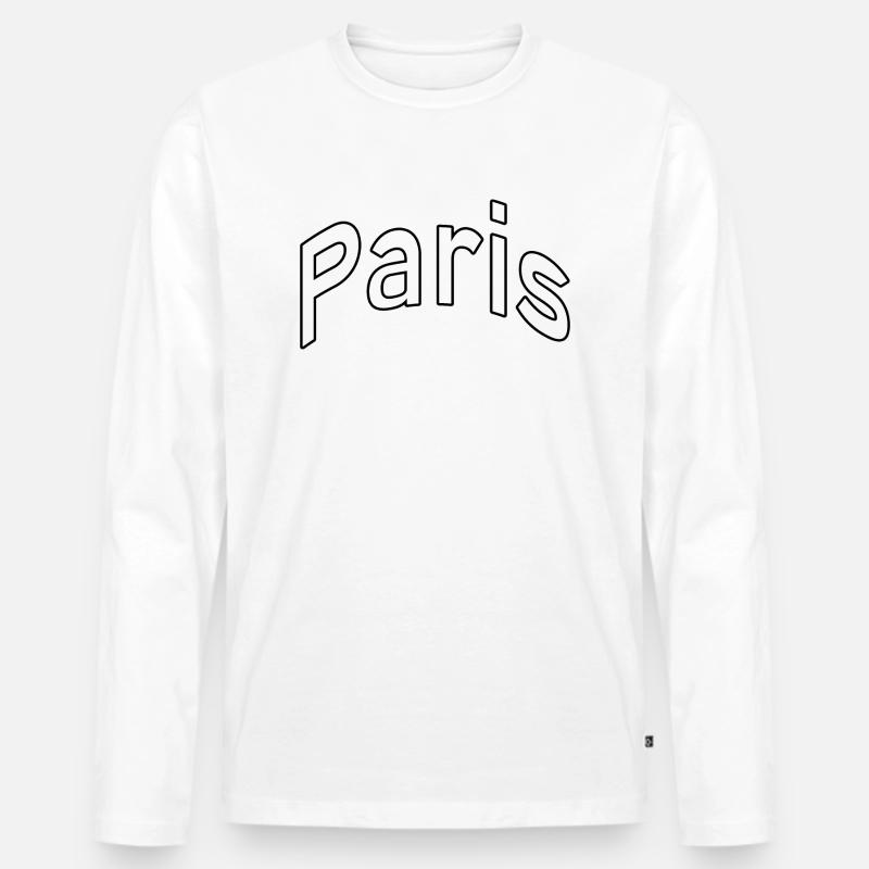 Paris - Männer Premium Bio Langarmshirt - Weiß