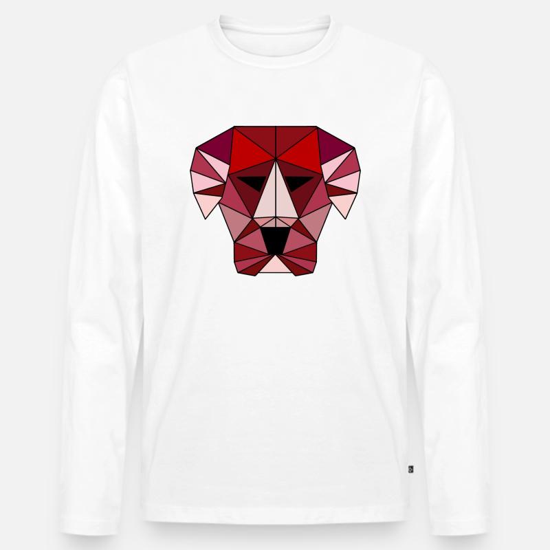 roter Hund - Männer Premium Bio Langarmshirt - Weiß