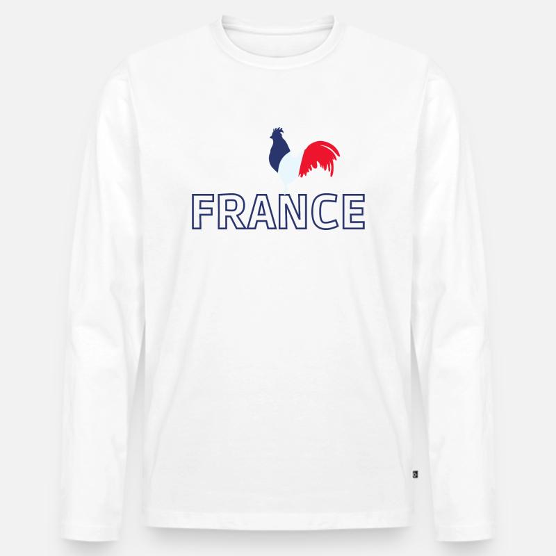 FRANKREICH - Männer Premium Bio Langarmshirt - Weiß
