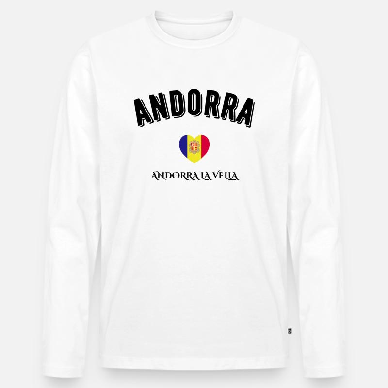 Andorra - Männer Premium Bio Langarmshirt - Weiß