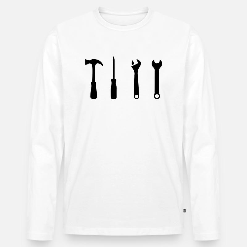 werkzeug - Männer Premium Bio Langarmshirt - Weiß
