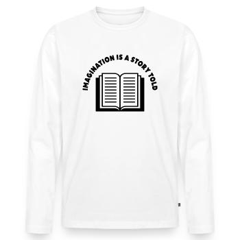 IMAGINATION - Men's Premium Organic Long Sleeve Shirt - white - Front - Nico (187cm)