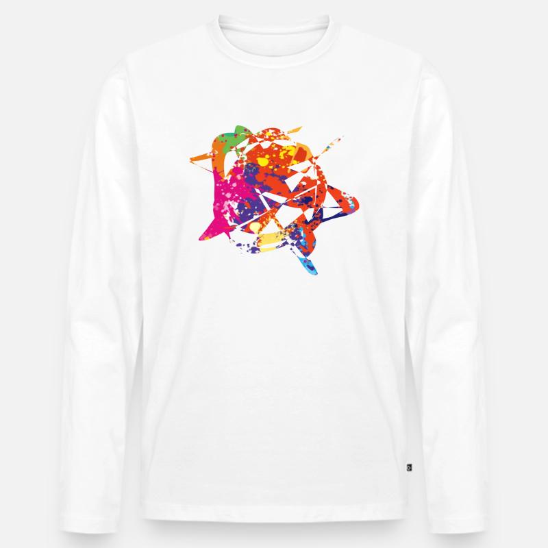 Geometrie und Farbe - Männer Premium Bio Langarmshirt - Weiß