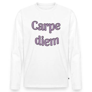 Carpe diem - Männer Premium Bio Langarmshirt - Weiß - Vorne - Nico (187cm)