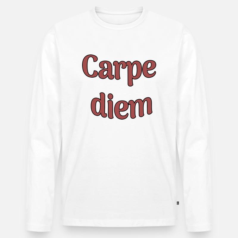 Carpe diem - Männer Premium Bio Langarmshirt - Weiß