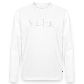 Skeleton Yoga - Best Meditating - Namaste Skeleton - Men's Premium Organic Long Sleeve Shirt - white - Front - Nico (187cm)