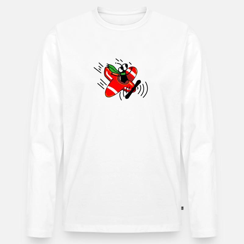 Das Flugzeug - Männer Premium Bio Langarmshirt - Weiß