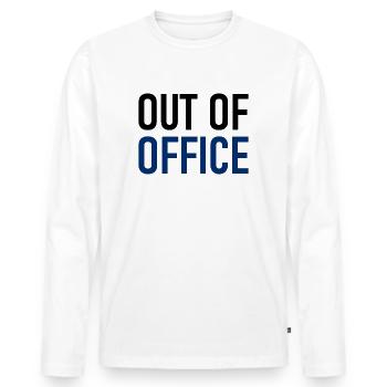 absent du bureau - Pas au bureau - ausserhaus - T-shirt manches longues Premium bio Homme - blanc - Devant - Nico (187cm)