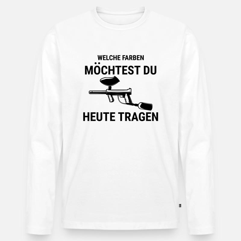 Paintball Airsoft - Männer Premium Bio Langarmshirt - Weiß