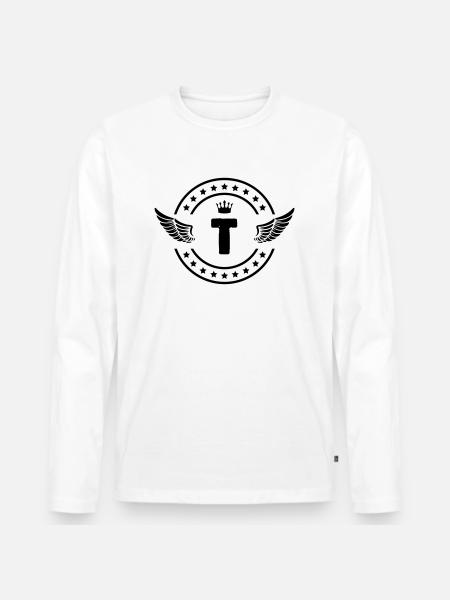 wappen t - Männer Premium Bio Langarmshirt - Weiß