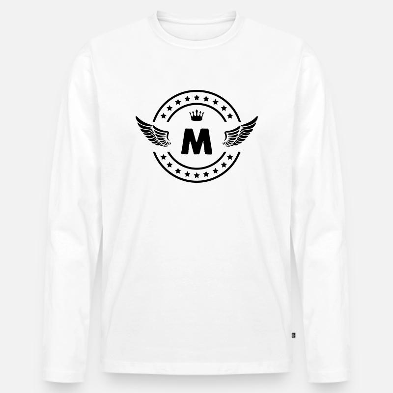 wappen m - Männer Premium Bio Langarmshirt - Weiß