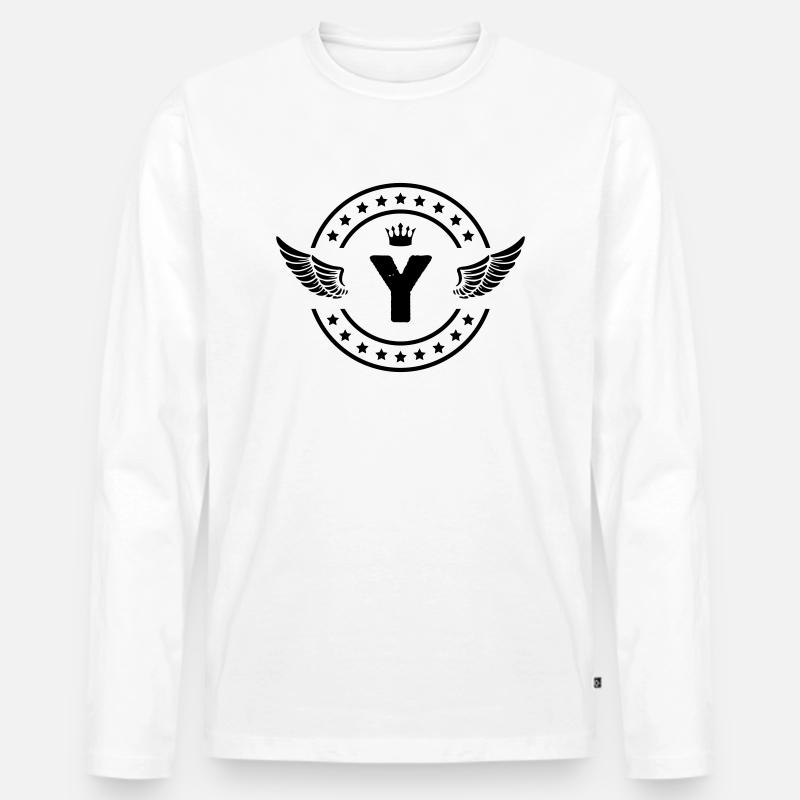 wappen y - Männer Premium Bio Langarmshirt - Weiß