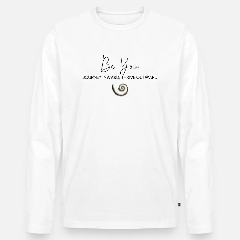 Sei du selbst - Männer Premium Bio Langarmshirt - Weiß