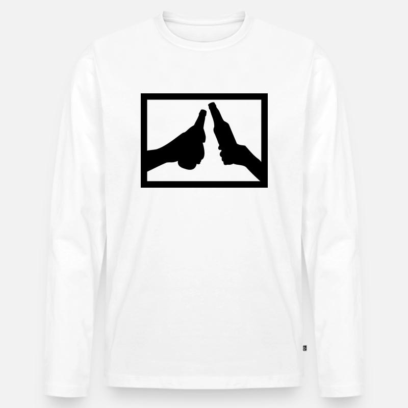 Prost - Männer Premium Bio Langarmshirt - Weiß