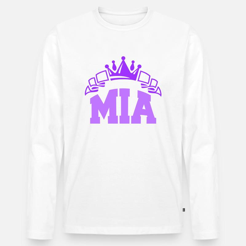 mia - Männer Premium Bio Langarmshirt - Weiß