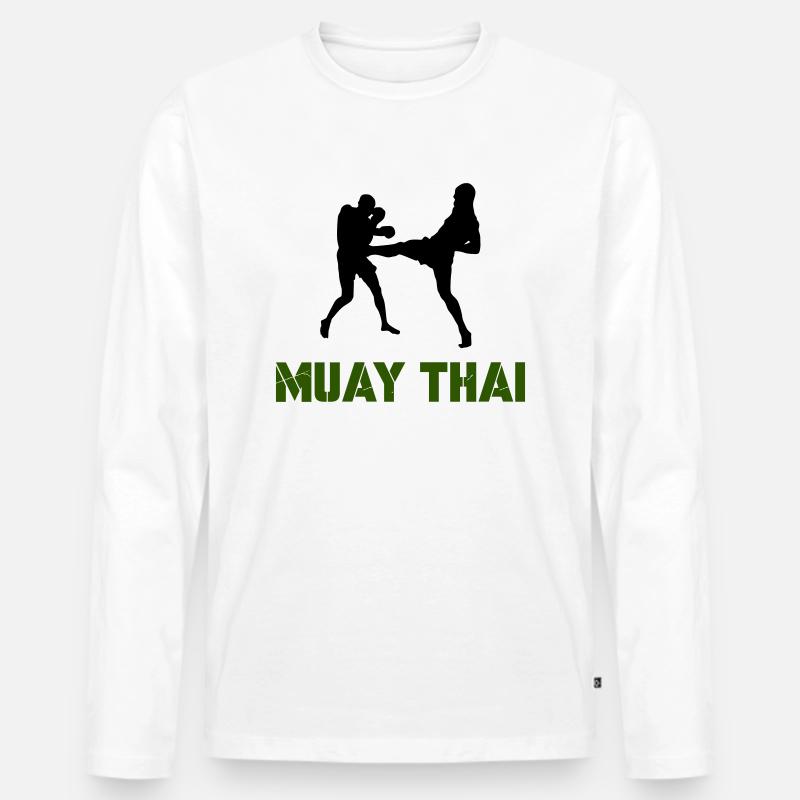 muay thai 1 - Männer Premium Bio Langarmshirt - Weiß