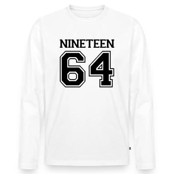 1964 - Männer Premium Bio Langarmshirt - Weiß - Vorne - Nico (187cm)