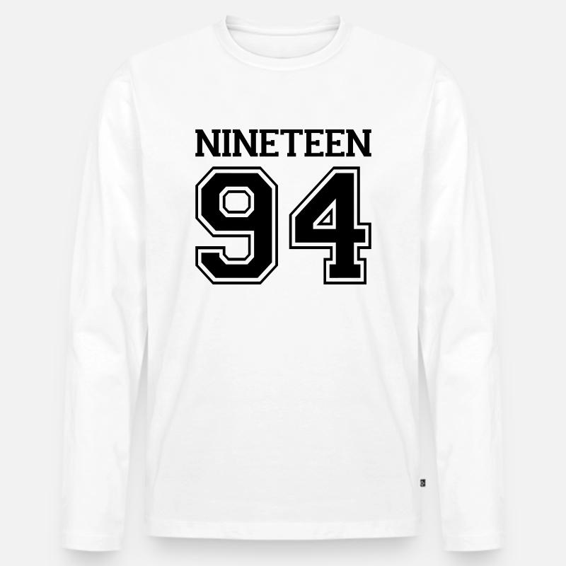 1994 - Männer Premium Bio Langarmshirt - Weiß