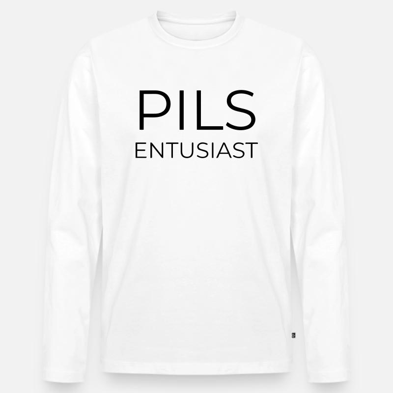 Pils-Enthusiast - Männer Premium Bio Langarmshirt - Weiß