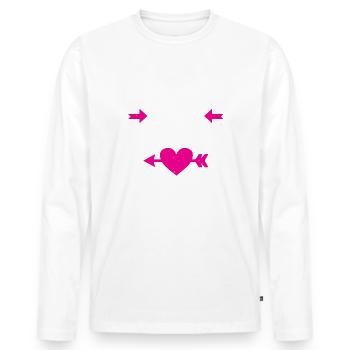 Papa ist mein Valentinstag - Männer Premium Bio Langarmshirt - Weiß - Vorne - Nico (187cm)