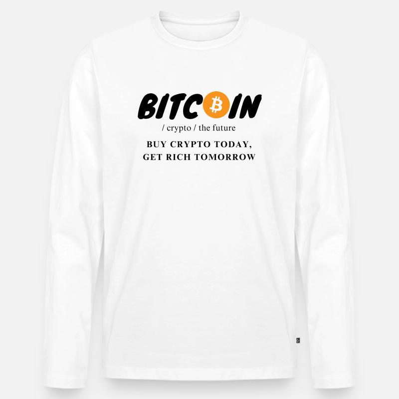 Krypto Bitcoin The Future - Männer Premium Bio Langarmshirt - Weiß