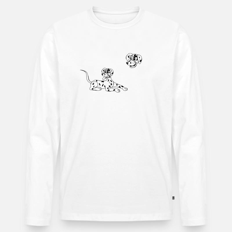Dalmatiner - Männer Premium Bio Langarmshirt - Weiß