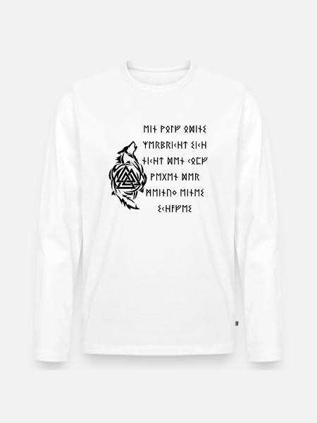 Ein Wolf Odins - Männer Premium Bio Langarmshirt - Weiß