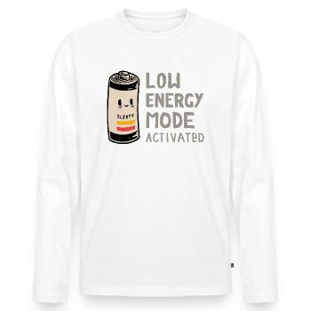 Low Energy Mode Activated - Men's Premium Organic Long Sleeve Shirt - white - Front - Nico (187cm)